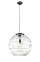 Innovations Lighting 221-1S-OB-G1213-18CL - Athens Deco Swirl - 1 Light - 18 inch - Oil Rubbed Bronze - Stem Hung - Pendant