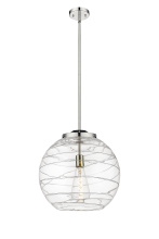 Innovations Lighting 221-1S-PN-G1213-16CL - Athens Deco Swirl - 1 Light - 16 inch - Polished Nickel - Stem Hung - Pendant