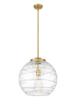 Innovations Lighting 221-1S-SG-G1213-16CL - Athens Deco Swirl - 1 Light - 16 inch - Satin Gold - Stem Hung - Pendant