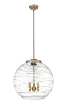 Innovations Lighting 221-3S-BB-G1213-18CL - Athens Deco Swirl - 3 Light - 18 inch - Brushed Brass - Stem hung - Pendant