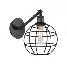 Innovations Lighting 317-1W-BK-CE-8-BK - Lake Placid - 1 Light - 8 inch - Matte Black - Sconce