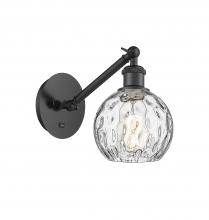 Innovations Lighting 317-1W-BK-G1215-6 - Athens Water Glass - 1 Light - 6 inch - Matte Black - Sconce