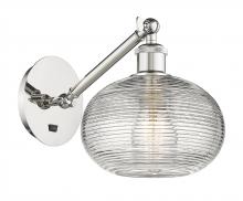 Innovations Lighting 317-1W-PN-G555-8CL - Ithaca - 1 Light - 8 inch - Polished Nickel - Adjustable Sconce