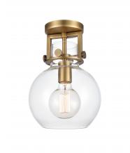 Innovations Lighting 411-1F-BB-G410-8CL - Newton Sphere - 1 Light - 8 inch - Brushed Brass - Flush Mount