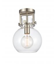 Innovations Lighting 411-1F-SN-G410-8CL - Newton Sphere - 1 Light - 8 inch - Satin Nickel - Flush Mount