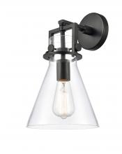 Innovations Lighting 411-1W-BK-G411-8CL - Newton Cone - 1 Light - 8 inch - Matte Black - Sconce