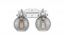 Innovations Lighting 411-2W-PN-G410-7SM - Newton Sphere - 2 Light - 17 inch - Polished Nickel - Bath Vanity Light