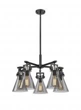 Innovations Lighting 411-5CR-BK-G411-7SM - Newton Cone - 5 Light - 26 inch - Matte Black - Chandelier