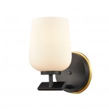 Innovations Lighting 420-1W-BSG-W - Remy - 1 Light - 5 inch - Black Satin Gold - Bath Vanity Light