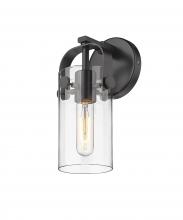 Innovations Lighting 423-1W-BK-G423-7CL - Pilaster II Cylinder - 1 Light - 5 inch - Matte Black - Sconce