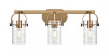 Innovations Lighting 423-3W-BB-G423-7DE - Pilaster II Cylinder - 3 Light - 25 inch - Brushed Brass - Bath Vanity Light