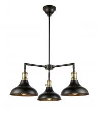 Innovations Lighting 443SW-3CR-BAB-M15BK - Metro - 3 Light - 30 inch - Black Antique Brass - Stem hung - Chandelier