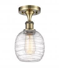 Innovations Lighting 516-1C-AB-G1013 - Belfast - 1 Light - 6 inch - Antique Brass - Semi-Flush Mount