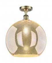 Innovations Lighting 516-1C-AB-G128-14 - Athens - 1 Light - 14 inch - Antique Brass - Semi-Flush Mount