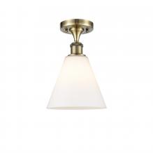 Innovations Lighting 516-1C-AB-GBC-81 - Berkshire - 1 Light - 8 inch - Antique Brass - Semi-Flush Mount