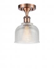 Innovations Lighting 516-1C-AC-G412 - Dayton - 1 Light - 6 inch - Antique Copper - Semi-Flush Mount