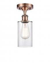 Innovations Lighting 516-1C-AC-G802 - Clymer - 1 Light - 4 inch - Antique Copper - Semi-Flush Mount