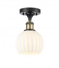 Innovations Lighting 516-1C-BAB-G1217-6WV - White Venetian - 1 Light - 6 inch - Black Antique Brass - Semi-Flush Mount