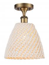 Innovations Lighting 516-1C-BB-NBD-9-NAT - Bristol Natural - 1 Light - 6 inch - Brushed Brass - Semi-Flush Mount