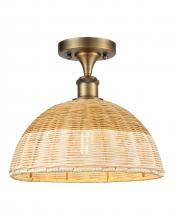 Innovations Lighting 516-1C-BB-NBD2-12-NAT - Bristol Natural II - 1 Light - 12 inch - Brushed Brass - Semi-Flush Mount