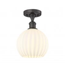 Innovations Lighting 516-1C-OB-G1217-8WV - White Venetian - 1 Light - 8 inch - Oil Rubbed Bronze - Semi-Flush Mount