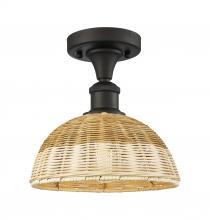 Innovations Lighting 516-1C-OB-NBD2-9-NAT - Bristol Natural II - 1 Light - 9 inch - Oil Rubbed Bronze - Semi-Flush Mount