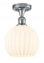 Innovations Lighting 516-1C-PC-G1217-8WV - White Venetian - 1 Light - 8 inch - Polished Chrome - Semi-Flush Mount