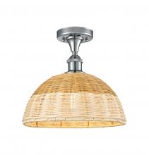 Innovations Lighting 516-1C-PC-NBD2-12-NAT - Bristol Natural II - 1 Light - 12 inch - Polished Chrome - Semi-Flush Mount