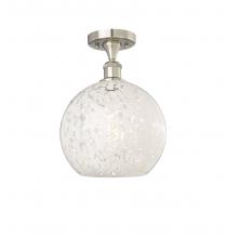 Innovations Lighting 516-1C-SN-G1216-10WM - White Mouchette - 1 Light - 10 inch - Brushed Satin Nickel - Semi-Flush Mount