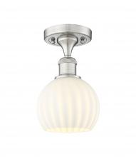 Innovations Lighting 516-1C-SN-G1217-6WV - White Venetian - 1 Light - 6 inch - Brushed Satin Nickel - Semi-Flush Mount