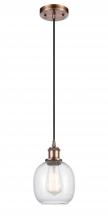 Innovations Lighting 516-1P-AC-G104 - Belfast - 1 Light - 6 inch - Antique Copper - Cord hung - Mini Pendant
