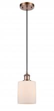 Innovations Lighting 516-1P-AC-G111 - Cobbleskill - 1 Light - 5 inch - Antique Copper - Cord hung - Mini Pendant