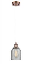 Innovations Lighting 516-1P-AC-G257 - Caledonia - 1 Light - 5 inch - Antique Copper - Cord hung - Mini Pendant