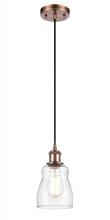 Innovations Lighting 516-1P-AC-G392 - Ellery - 1 Light - 5 inch - Antique Copper - Cord hung - Mini Pendant