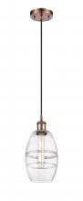 Innovations Lighting 516-1P-AC-G557-6CL - Vaz - 1 Light - 6 inch - Antique Copper - Cord hung - Mini Pendant