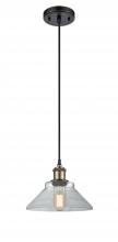Innovations Lighting 516-1P-BAB-G132 - Orwell - 1 Light - 8 inch - Black Antique Brass - Cord hung - Mini Pendant