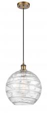 Innovations Lighting 516-1P-BB-G1213-12 - Athens Deco Swirl - 1 Light - 12 inch - Brushed Brass - Cord hung - Mini Pendant