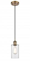 Innovations Lighting 516-1P-BB-G802 - Clymer - 1 Light - 4 inch - Brushed Brass - Cord hung - Mini Pendant