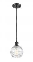 Innovations Lighting 516-1P-BK-G1213-6 - Athens Deco Swirl - 1 Light - 6 inch - Matte Black - Cord hung - Mini Pendant