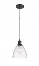 Innovations Lighting 516-1P-BK-GBD-754 - Bristol - 1 Light - 8 inch - Matte Black - Cord hung - Mini Pendant