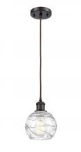 Innovations Lighting 516-1P-OB-G1213-6 - Athens Deco Swirl - 1 Light - 6 inch - Oil Rubbed Bronze - Cord hung - Mini Pendant