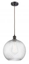 Innovations Lighting 516-1P-OB-G1214-12 - Athens Twisted Swirl - 1 Light - 12 inch - Oil Rubbed Bronze - Cord hung - Mini Pendant