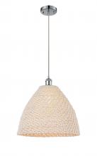 Innovations Lighting 516-1P-PC-NBD-16-NAT - Bristol Natural - 1 Light - 6 inch - Polished Chrome - Cord hung - Mini Pendant