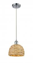 Innovations Lighting 516-1P-PC-RBD-8-NAT - Woven Rattan - 1 Light - 8 inch - Polished Chrome - Mini Pendant