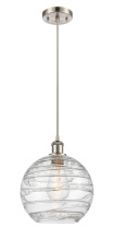 Innovations Lighting 516-1P-SN-G1213-10CL - Athens Deco Swirl - 1 Light - 10 inch - Brushed Satin Nickel - Cord hung - Mini Pendant