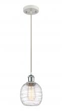 Innovations Lighting 516-1P-WPC-G1013 - Belfast - 1 Light - 6 inch - White Polished Chrome - Cord hung - Mini Pendant