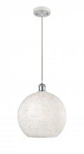 Innovations Lighting 516-1P-WPC-G1216-12WM - White Mouchette - 1 Light - 12 inch - White Polished Chrome - Cord Hung - Mini Pendant