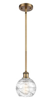 Innovations Lighting 516-1S-BB-G1213-6CL - Athens Deco Swirl - 1 Light - 6 inch - Brushed Brass - Stem hung - Mini Pendant