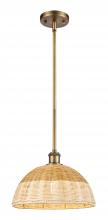 Innovations Lighting 516-1S-BB-NBD2-12-NAT - Bristol Natural II - 1 Light - 12 inch - Brushed Brass - Stem hung - Mini Pendant