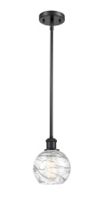 Innovations Lighting 516-1S-BK-G1213-6CL - Athens Deco Swirl - 1 Light - 6 inch - Matte Black - Stem hung - Mini Pendant